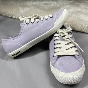 Seevees Women’s 8.5 Monterey Standard Purple Suede Tennis Shoes Low Top Lace Up